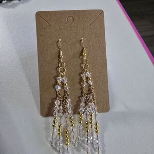 Chic Gold and Crystal Beaded Earrings